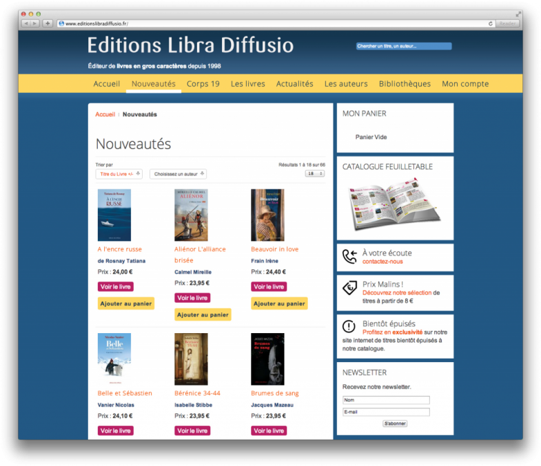 Site web Libra Diffusio Screenshot 2